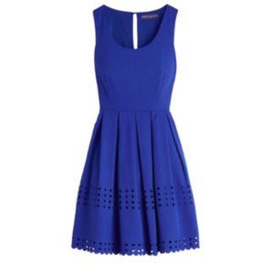 Brixon Ivy Royal Blue Sleeveless Laser Cut Dress